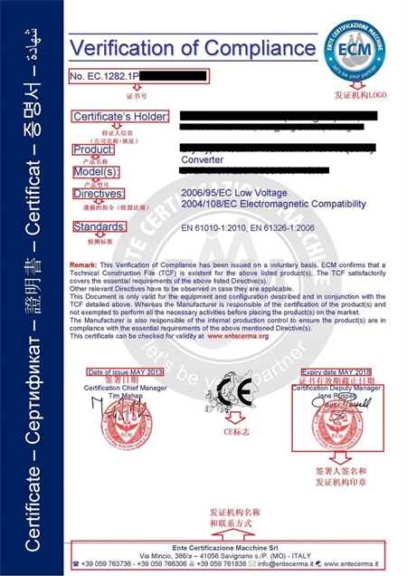 CE證書(shū)